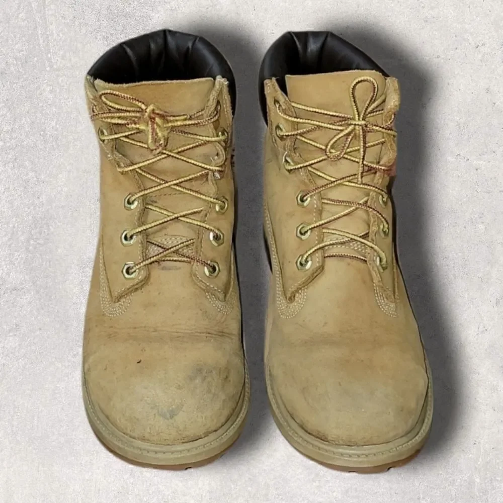 TIMBERLAND 6-INCH NUBUCK LEATHER WATERPROOF BOOTS, SIZE 7
